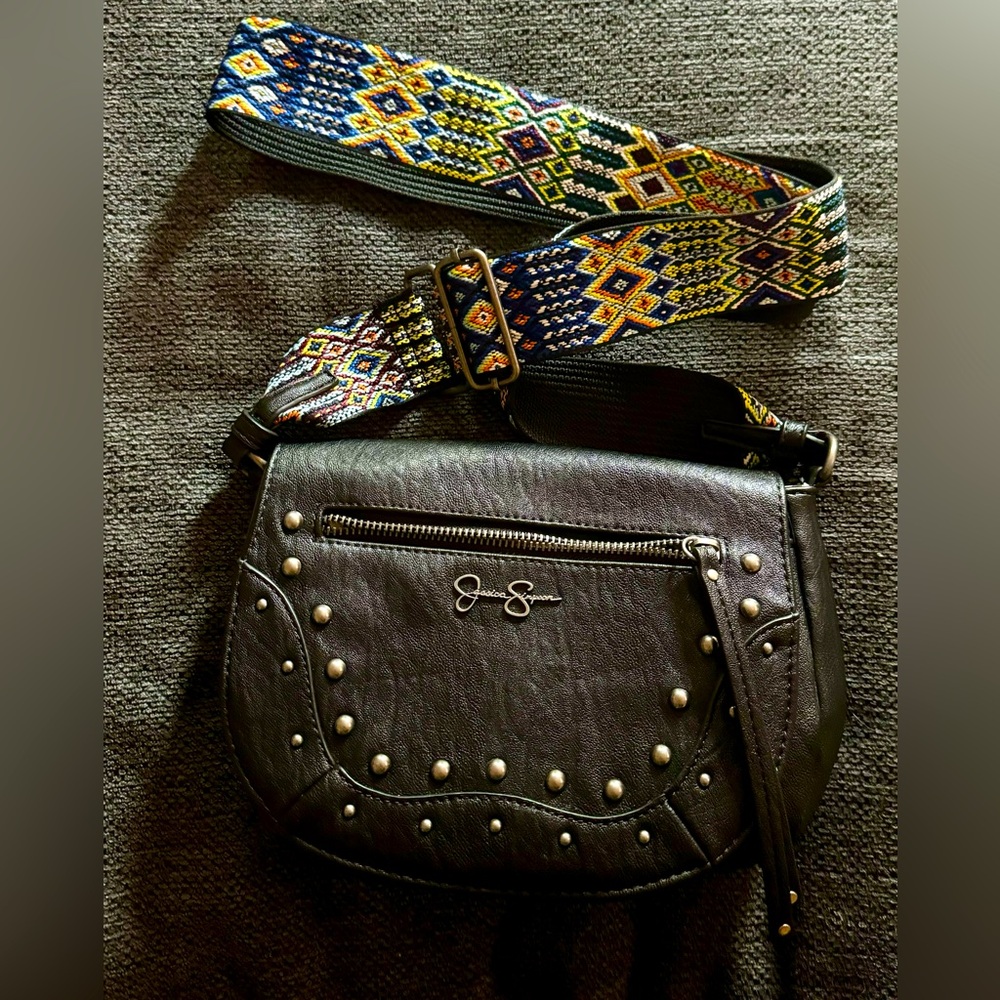 Jessica Simpson Black Leather Purse/Crossbody